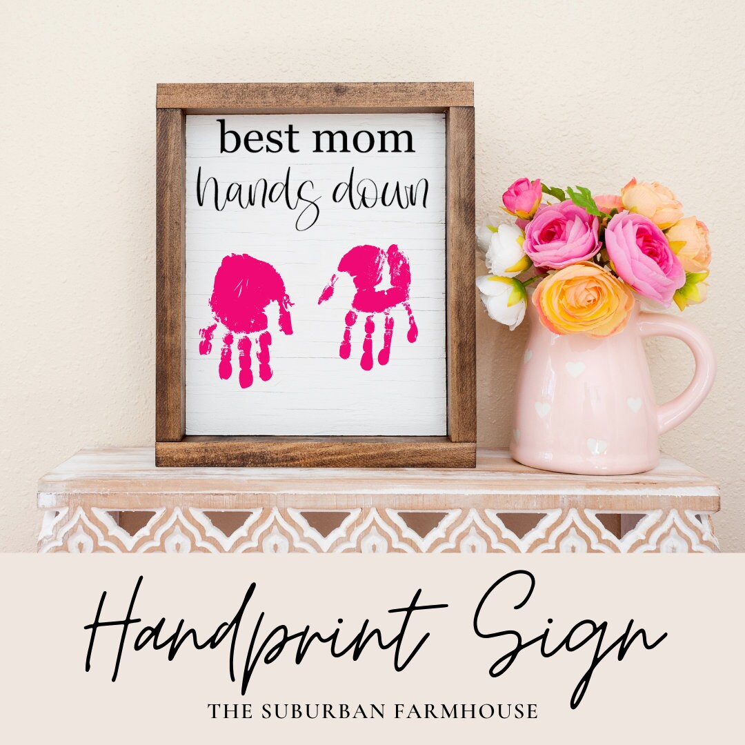 Hands Down Handprint Sign