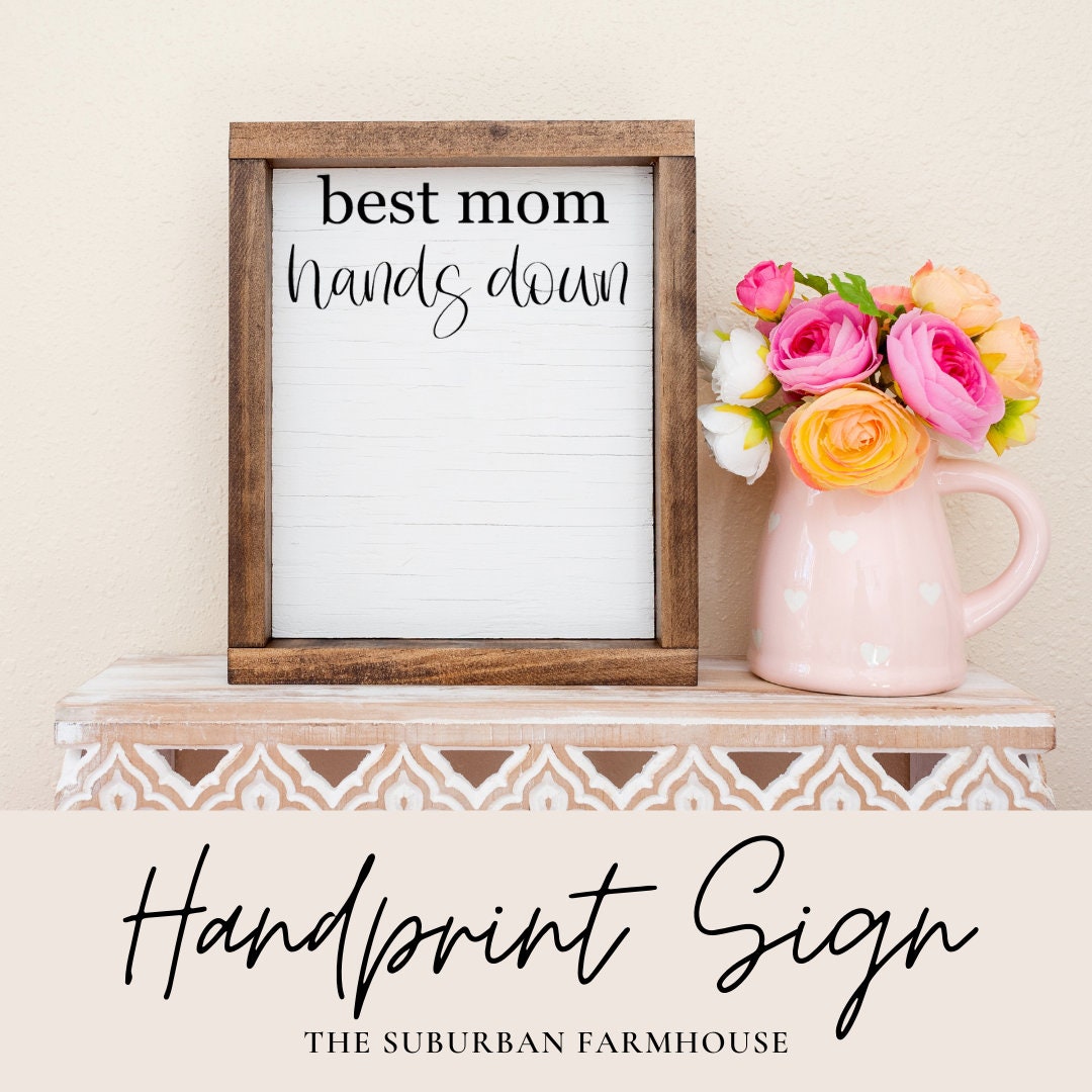 Hands Down Handprint Sign