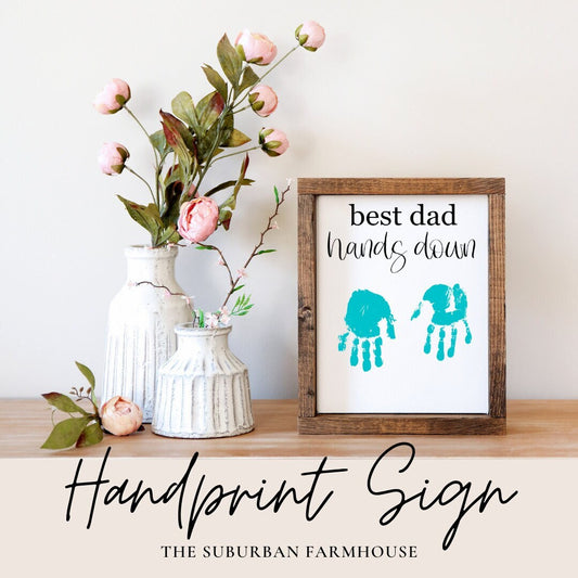 Hands Down Handprint Sign