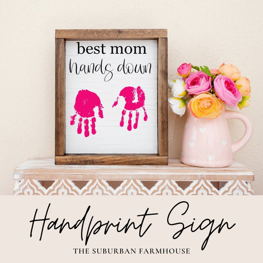 Hands Down Handprint Sign