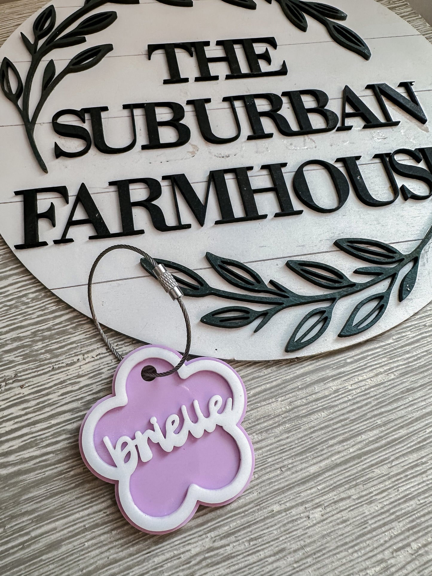 Groovy Retro Flower Keychain