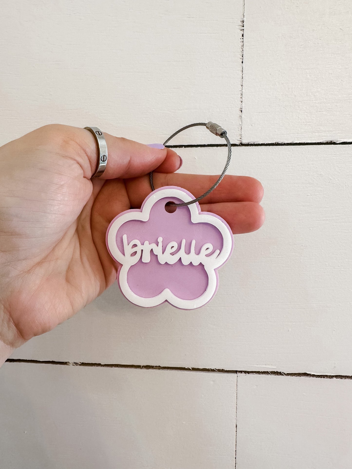 Groovy Retro Flower Keychain