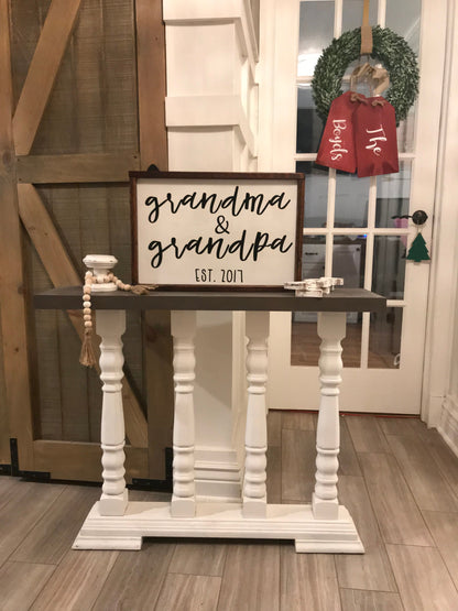 Grandma & Grandpa Est. Sign