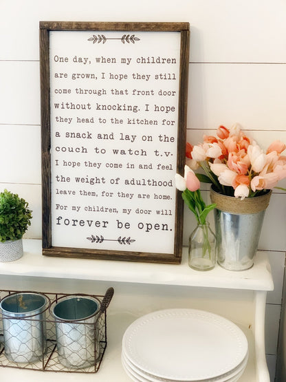 When My Children are Grown Sign