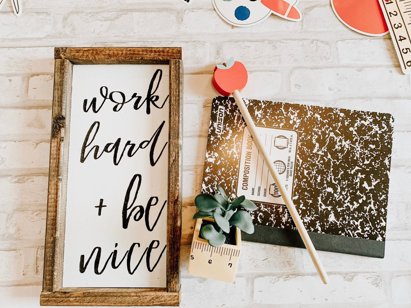 Work Hard and Be Nice sign