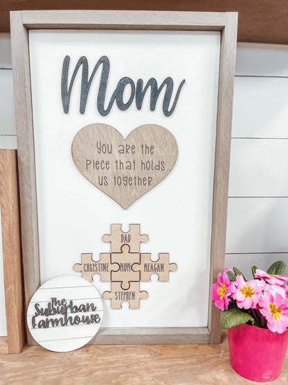 Mom Puzzle Piece Sign