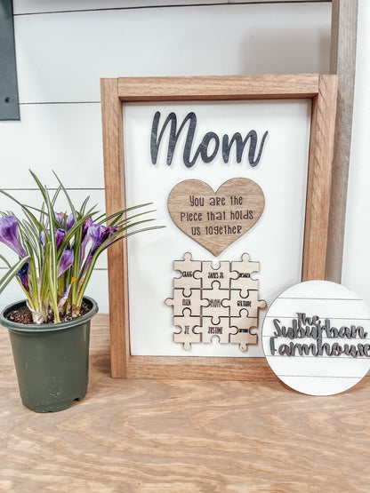 Mom Puzzle Piece Sign