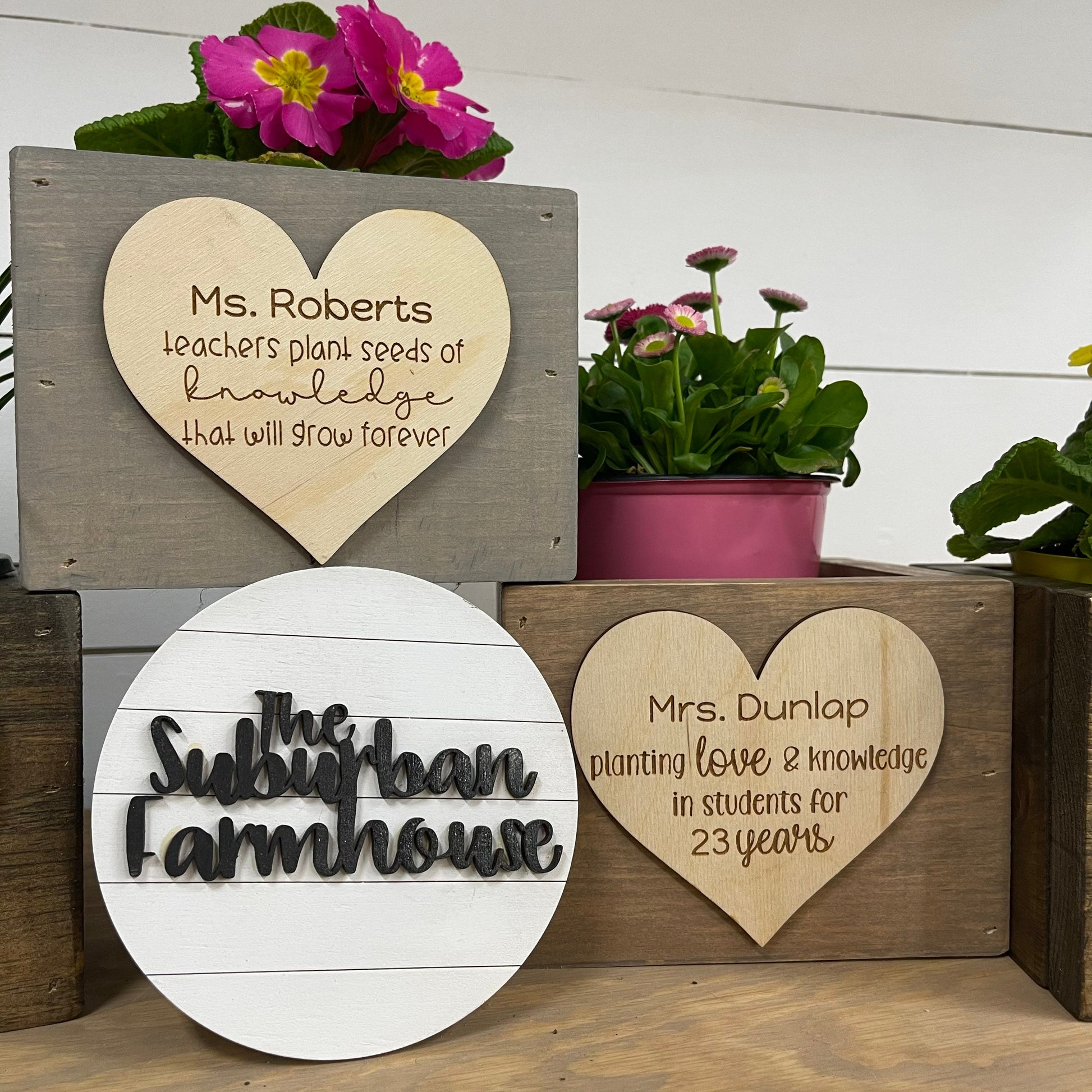 teachers plant the seeds of knowledge that grow forever Teacher Retirement Planter Gift – The Suburban Farmhouse LLC